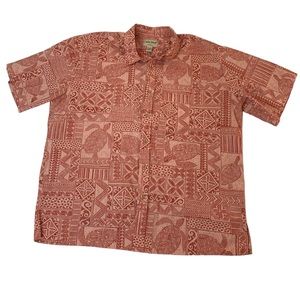 Cooke Street Honolulu Hawaiian Sea Turtle Tapa Design Pattern Men's Size 2XL
